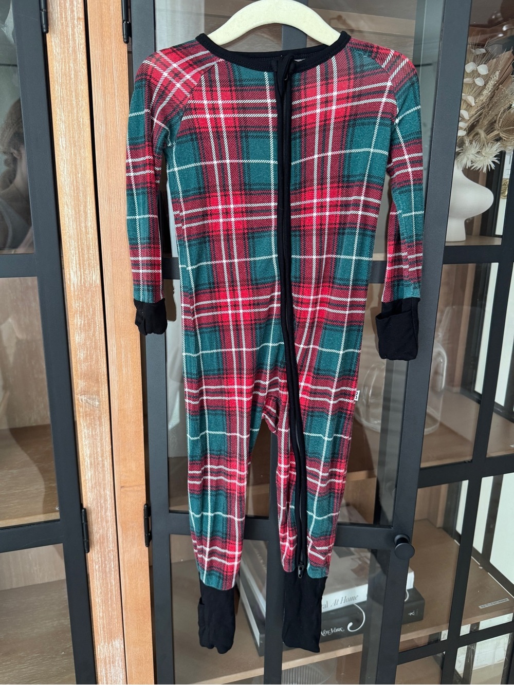 Little Sleepies zippy footies tartan holidays print plaid baby unisex christmas